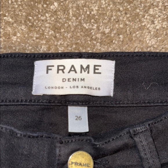 Frame Denim Distressed Black Skinny Jeans - size 26. B4 - Picture 4 of 7